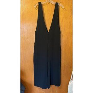 ZARA BLACK SLEEVELESS DEEP V JUMPSUIT ROMPER, SIZE: SMALL, LIKE NEW